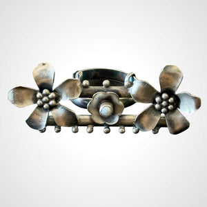 Silver Carved Double Ring