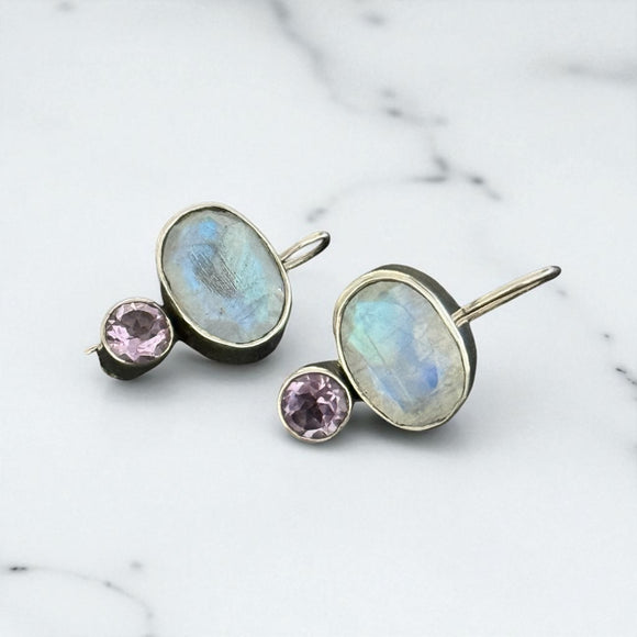 Moonstone Amethyst Drops