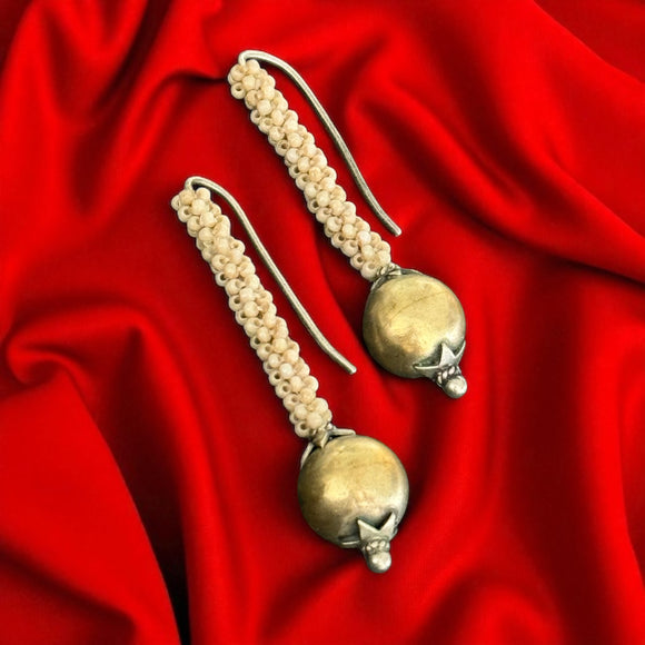 Two Tone Pearl Ball Earrings
