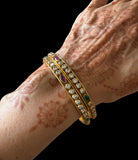 Gold plated stone bangles