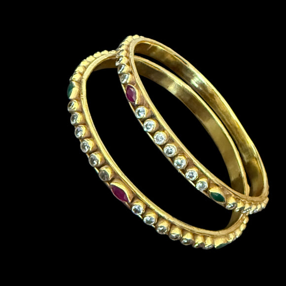 Gold plated stone bangles