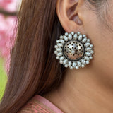 Pristine Floral Carved Studs