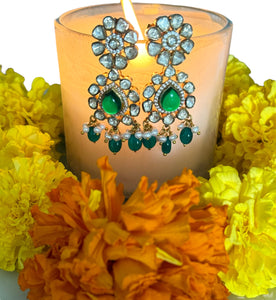 Opulent Gold Moissanite Emerald Drops