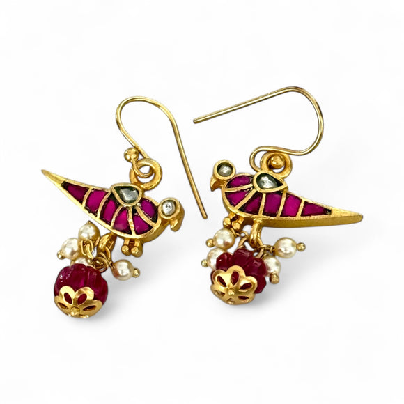 Opulent Gold Pink Bird Drops