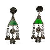 Green Triangular Jhumkie Drops