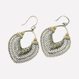 Silver Jali Cut Drop Earrings
