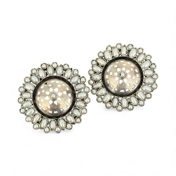 Pristine Floral Carved Studs