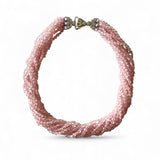 Stonned Multi String Rose Quartz Necklace