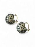 Silver Cut Design Round Small Studs