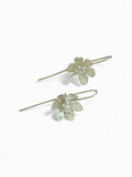 Silver Flower Short Hook Earrings