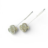 Silver Rose Hook Earrings
