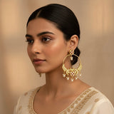 Opulent Gold Temple Kundan Hoops