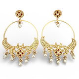 Opulent Gold Temple Kundan Hoops