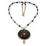 Stonned Lapiz Pearl Necklace