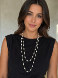 Stonned Pearl Plain Long Necklace