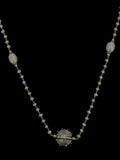 Stonned Disc Pearl Long Necklace