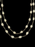 Stonned Pearl Plain Long Necklace