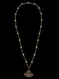 Stonned Pearl Jhumkie Long Necklace