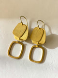 Opulent Gold Rectangular Drop Earrings