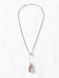 Stonned Rose Quartz Drop Necklace