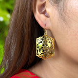Opulent Gold Peacock Jaal Earrings