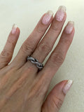Band carved braided ring