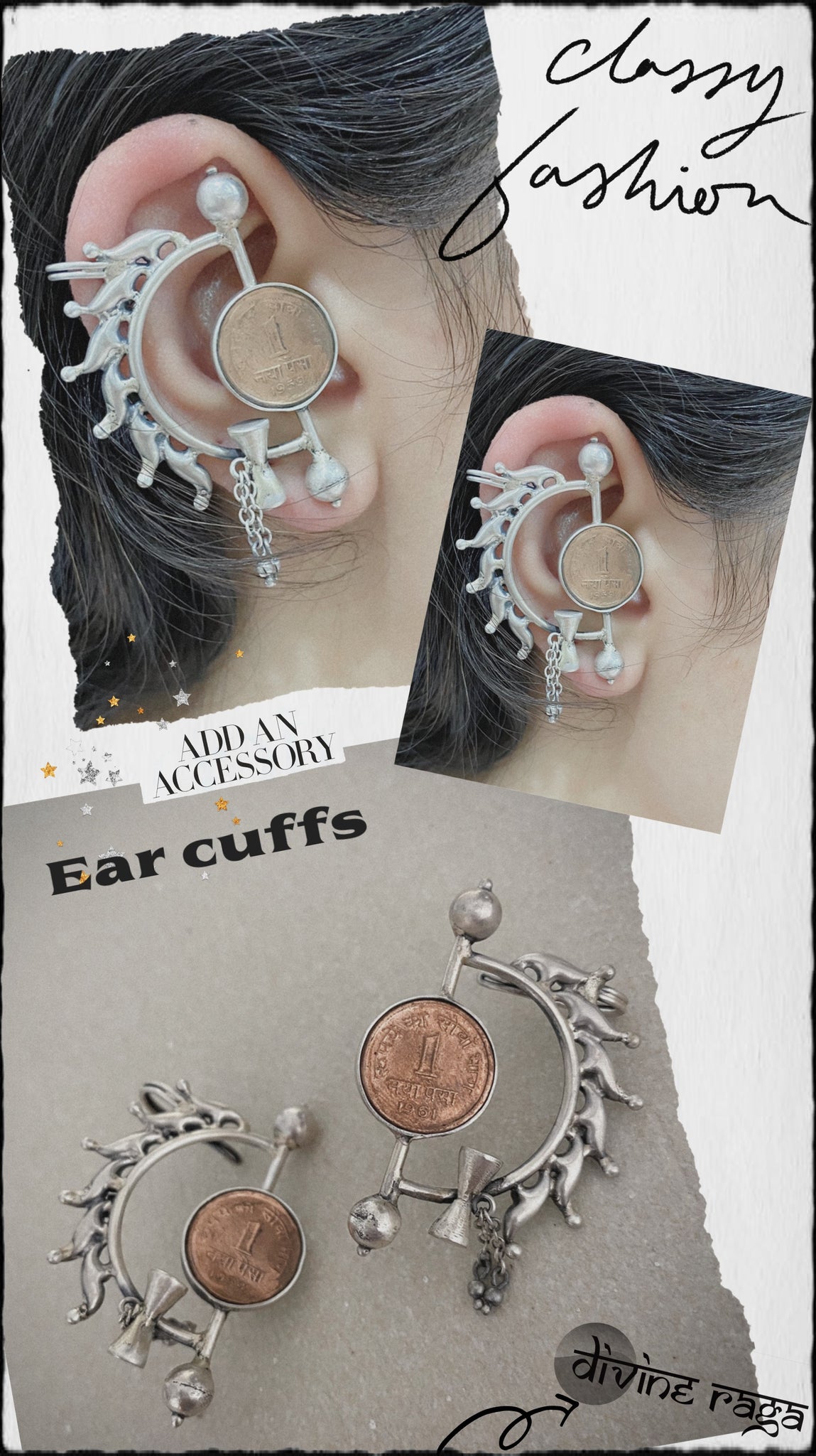 Ear cuff tribal coin look – Divine Raga