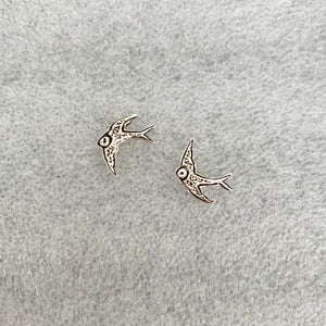 Carved small bird studs