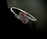 Carved Oval Ruby Cuff