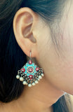 Enamel Turquoise Floral Multi Drops