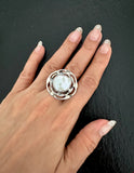 Flower Pearl Mesh Ring