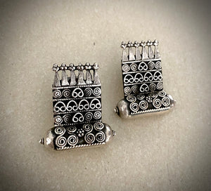 Tribal Carved Long Studs