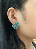 Trendy turquoise round small drops