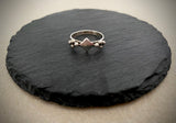 Band carved square dots ring big