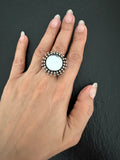 Round Glass Dotted Ring