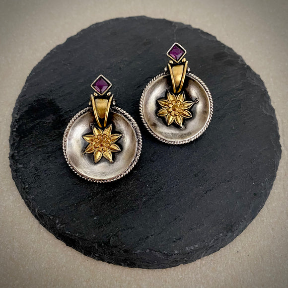 Opulent Gold Round Cup Studs