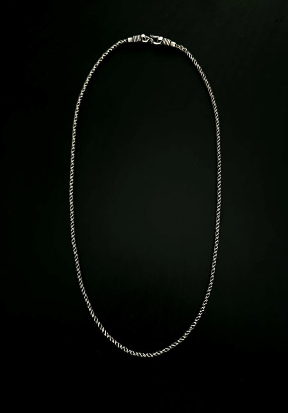Silver Twisted Oxidised Chain