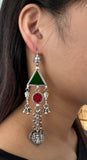 Sheesha Earring Green Triangle Drops