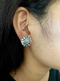 Stoned Crystal Flower Studs