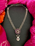 Stonned Pink  Floral Necklace