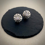Stoned Crystal Flower Studs
