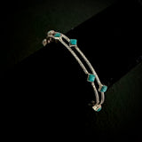 Carved Square Turquoise Bangle