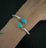 Carved Oval Turquoise Cuff