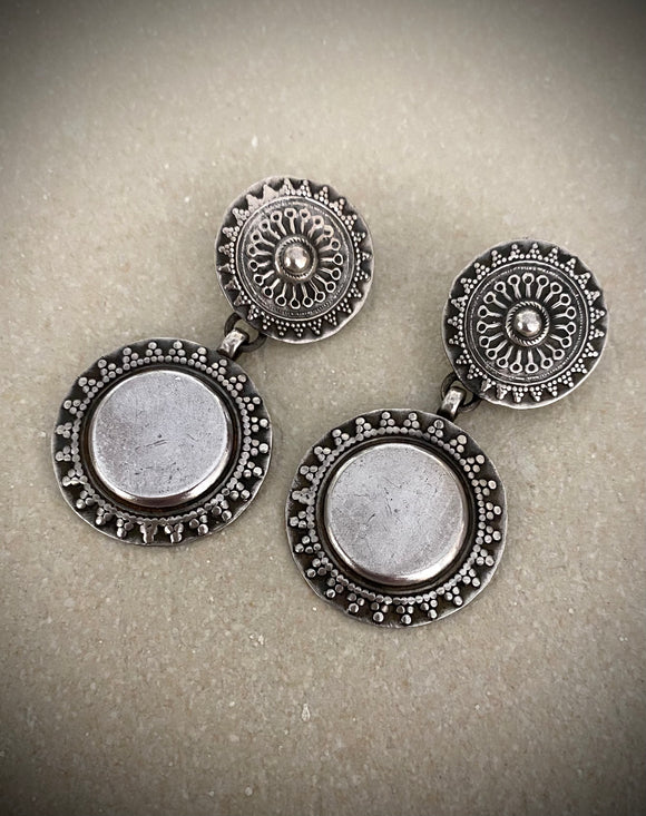 Tribal Ethnic Round Carved flat drops