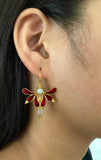 Opulent Gold Red Butterfly Drops