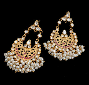 Opulent gold half moon pearls