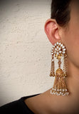 Opulent gold floral pearl drops