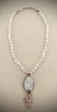 Stonned Moonstone Hamsa necklace