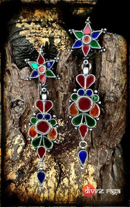 Sheesha Earring Multi Glass Floral