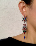 Sheesha Earring Multi Glass Floral